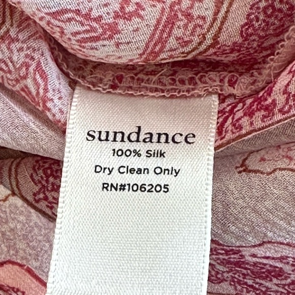 Sundance | Pink Medallion Breeze Boho Blouse with Pintucking, 100% Silk - Picture 6 of 8
